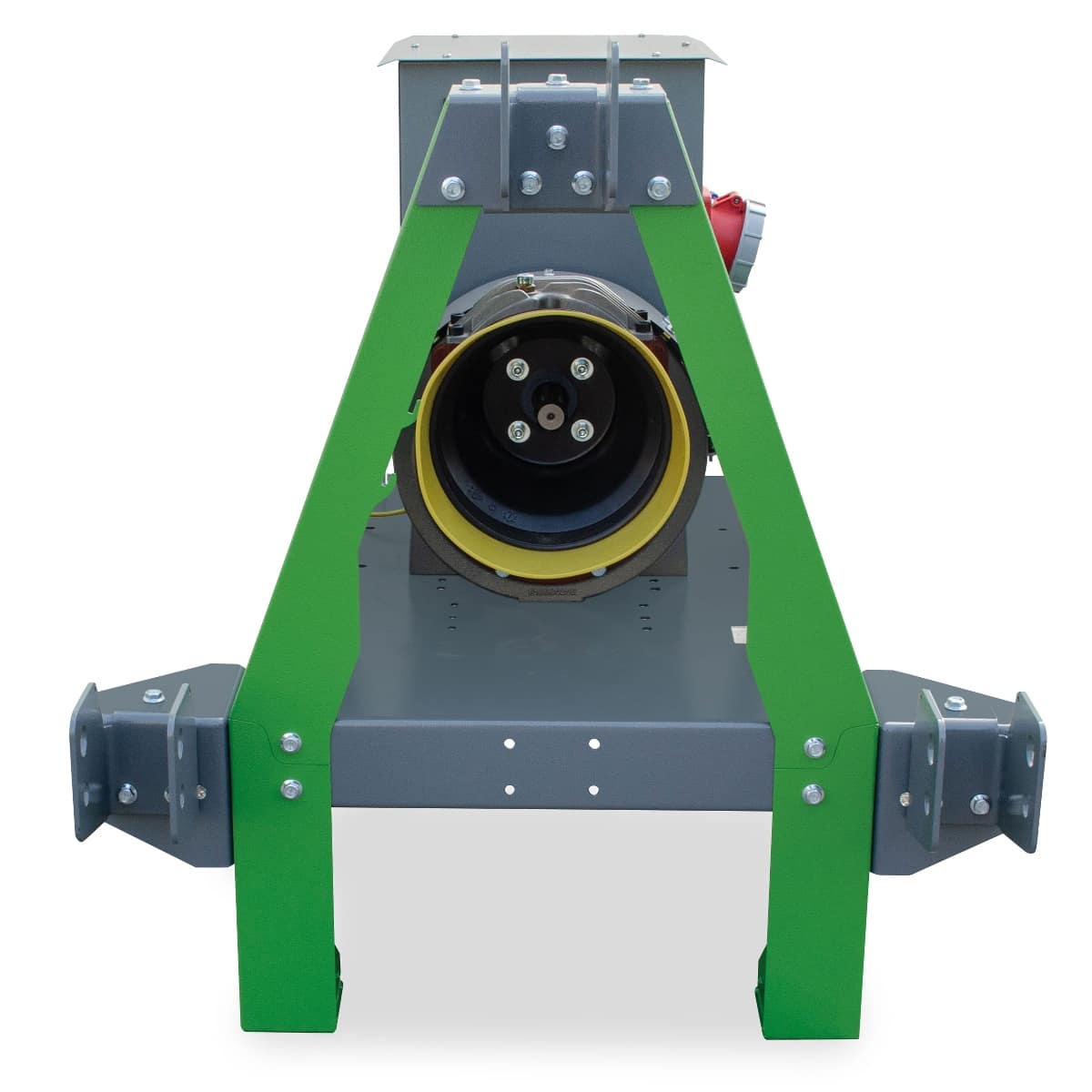ENERGY Zapfwellengenerator 20kVA / 16kW EY-20TCS-AVR in grauer und grüner Ausführung, mit sichtbarem Antrieb und stabiler Halterung.