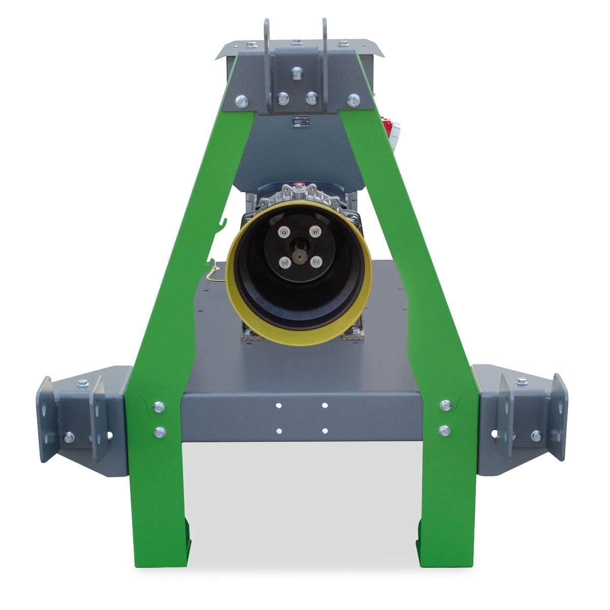 ENERGY Zapfwellengenerator 10kVA / 8kW EY-10TCS-AVR, sichtbar sind der robuste Rahmen in Grün und Grau sowie der Anschlusspunkt für die Zapfwelle.